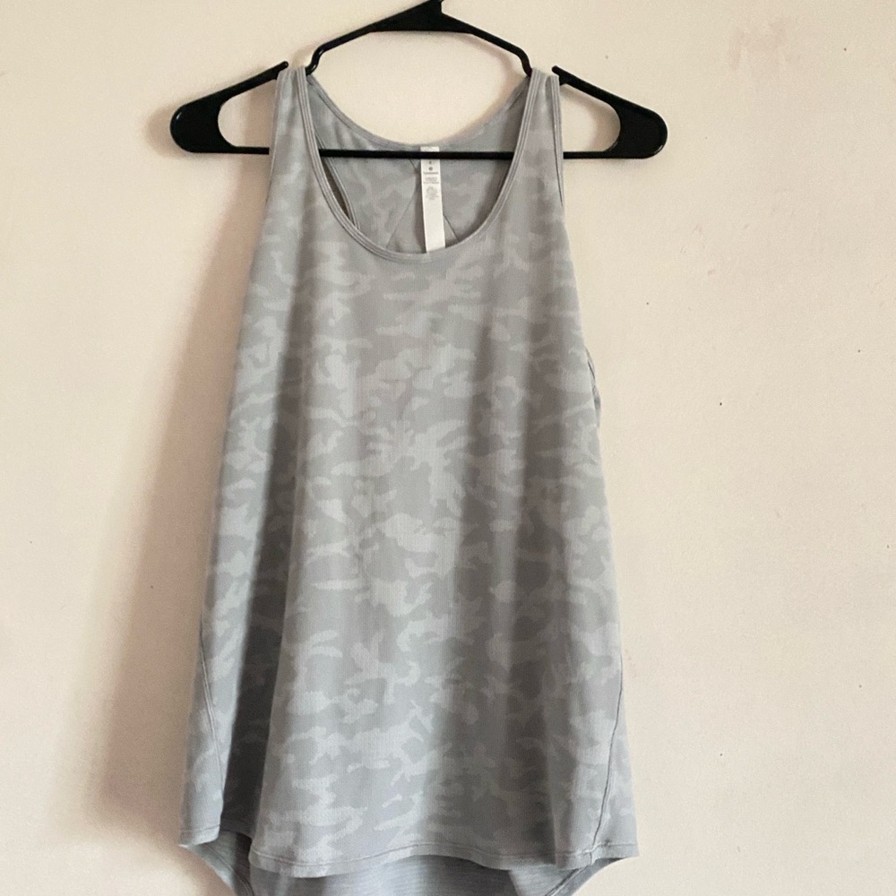 Lululemon Essential Pleated Tank Top Space Dye Deep Coal Grey Luon Size 8